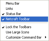 Toolbar menu