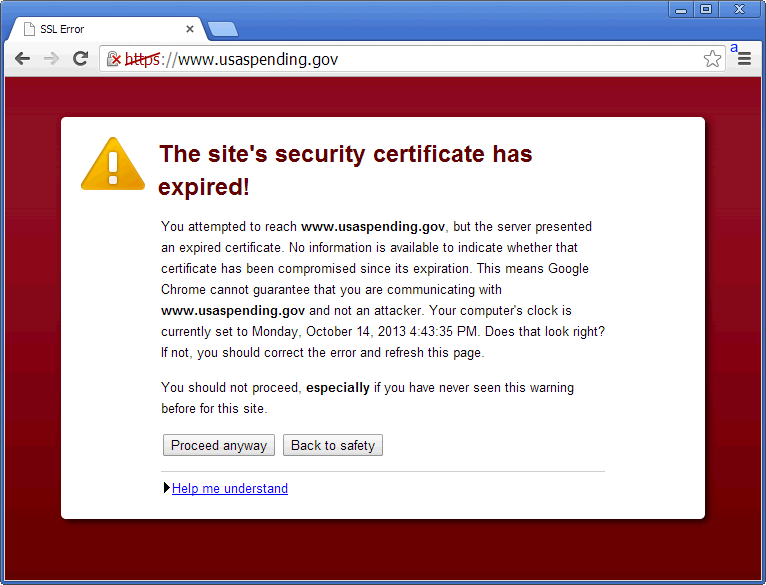 Certificate has expired