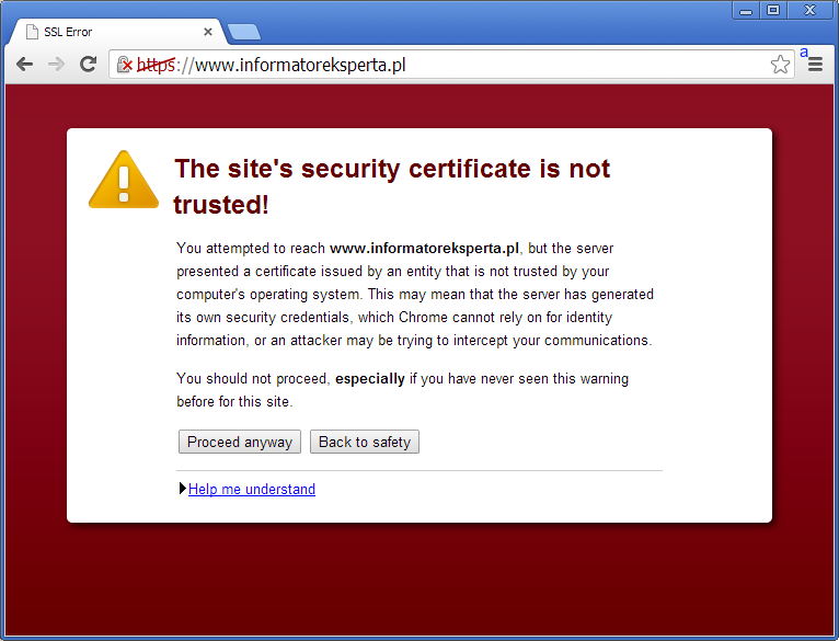 Ssl ca certificate error