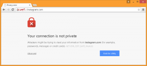 Browser warnings caused by Instagram's expired SSL certificate.