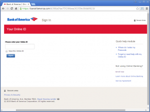 Bank of America phishing site
