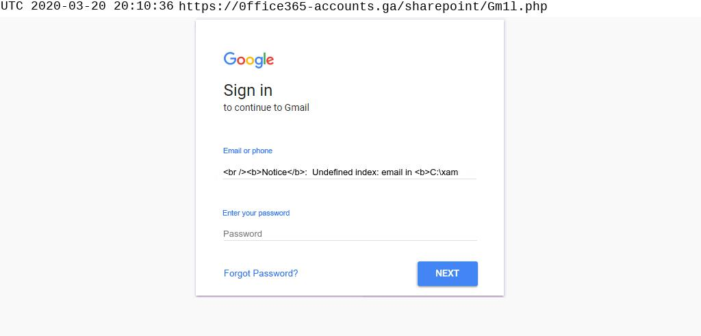 Coronavirus phishing attack redirects to fake Google Sign-in page