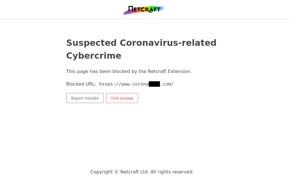 The Netcraft Browser Extension now blocks Coronavirus-related cybercrime