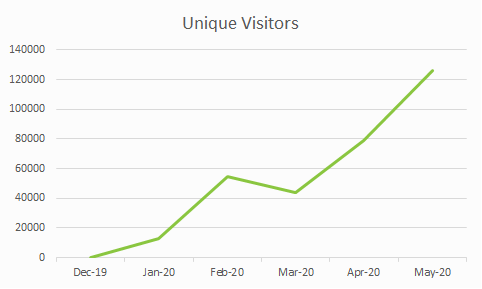 A graph showing unique visitors to a fake shop campaign