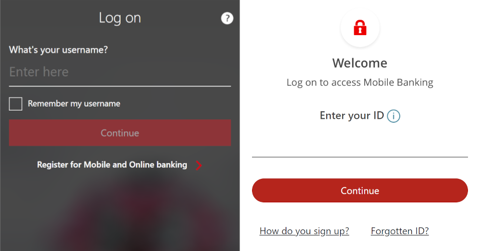 Screenshot of FluBot overlays targeting HSBC and Santander