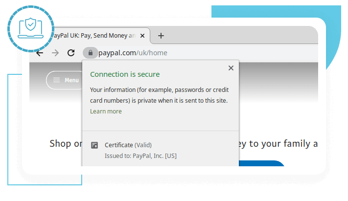 A screenshot of the secure paypal website