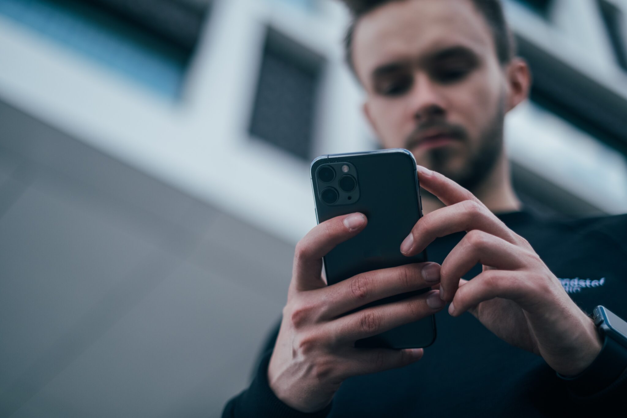 Picture of a person using a mobile phone