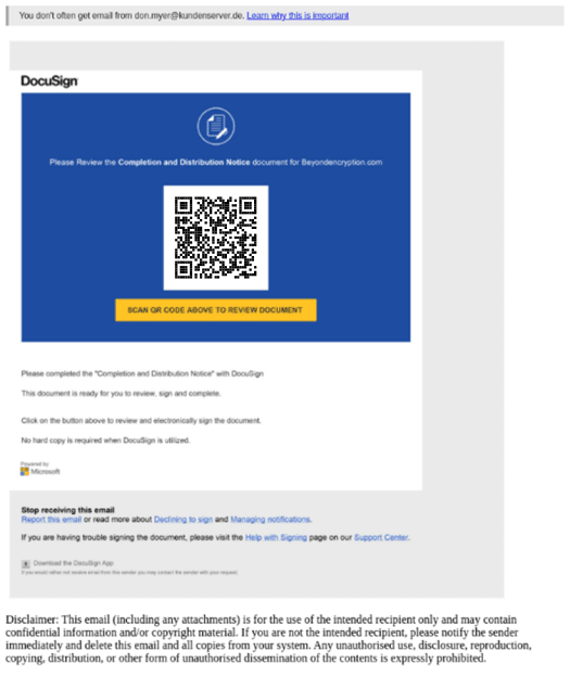 A fake docusign page